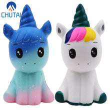Load image into Gallery viewer, Jumbo Kawaii Colorful Galaxy Unicorn Squishy Doll Slow Rising Stress Relief Squeeze Toys for Baby Kids Xmas Gift 12*6*5CM